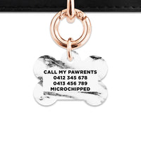 Bailey And Bone Pet ID Tags Black And White Marble Pet Tag