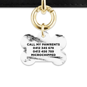Bailey And Bone Pet ID Tags Black And White Marble Pet Tag