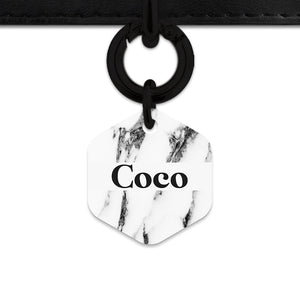 Bailey And Bone Pet ID Tags Black And White Marble Pet Tag
