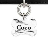 Bailey And Bone Pet ID Tags Black And White Marble Pet Tag
