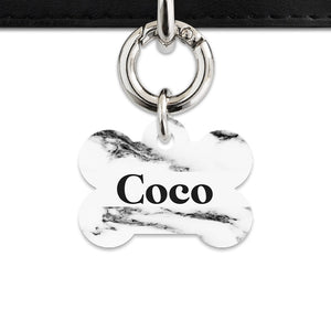 Bailey And Bone Pet ID Tags Black And White Marble Pet Tag