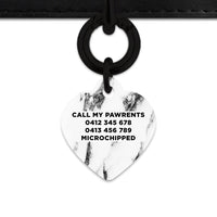 Bailey And Bone Pet ID Tags Black And White Marble Pet Tag