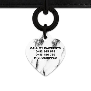 Bailey And Bone Pet ID Tags Black And White Marble Pet Tag