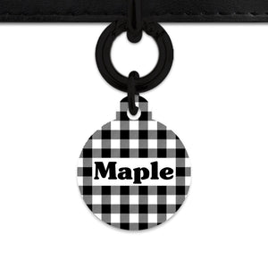 Bailey And Bone Pet ID Tags Black And White Plaid Pet Tag