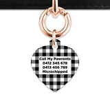 Bailey And Bone Pet ID Tags Black And White Plaid Pet Tag