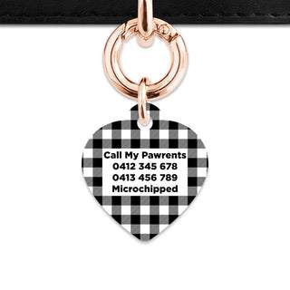 Bailey And Bone Pet ID Tags Black And White Plaid Pet Tag