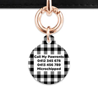 Bailey And Bone Pet ID Tags Black And White Plaid Pet Tag