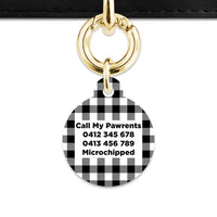 Bailey And Bone Pet ID Tags Black And White Plaid Pet Tag