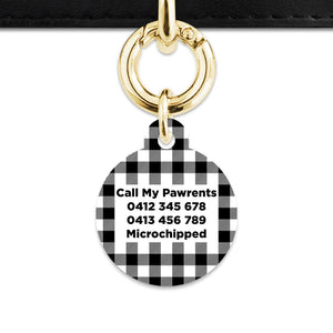 Bailey And Bone Pet ID Tags Black And White Plaid Pet Tag