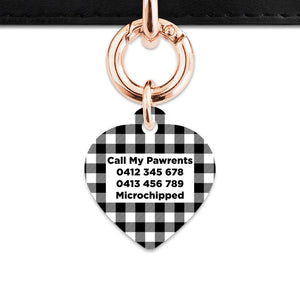 Bailey And Bone Pet ID Tags Black And White Plaid Pet Tag