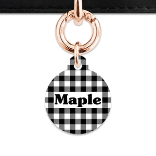 Bailey And Bone Pet ID Tags Black And White Plaid Pet Tag