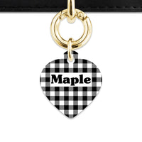 Bailey And Bone Pet ID Tags Black And White Plaid Pet Tag