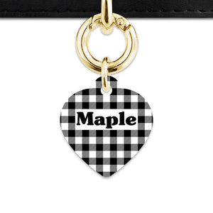 Bailey And Bone Pet ID Tags Black And White Plaid Pet Tag