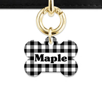 Bailey And Bone Pet ID Tags Black And White Plaid Pet Tag