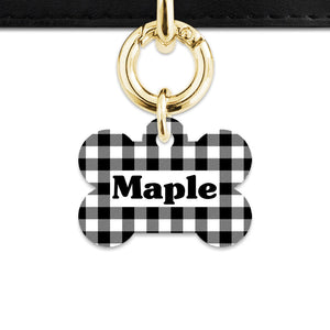 Bailey And Bone Pet ID Tags Black And White Plaid Pet Tag