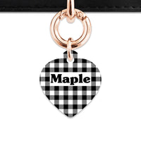 Bailey And Bone Pet ID Tags Black And White Plaid Pet Tag