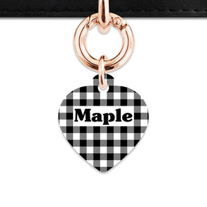 Bailey And Bone Pet ID Tags Black And White Plaid Pet Tag