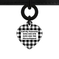 Bailey And Bone Pet ID Tags Black And White Plaid Pet Tag