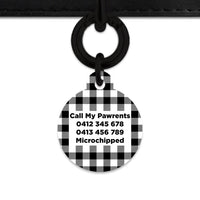 Bailey And Bone Pet ID Tags Black And White Plaid Pet Tag