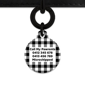 Bailey And Bone Pet ID Tags Black And White Plaid Pet Tag