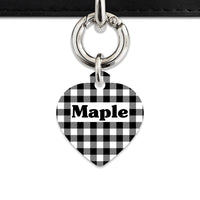 Bailey And Bone Pet ID Tags Black And White Plaid Pet Tag