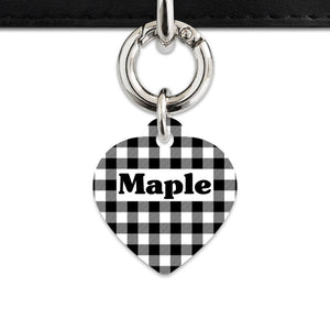 Bailey And Bone Pet ID Tags Black And White Plaid Pet Tag