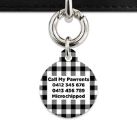 Bailey And Bone Pet ID Tags Black And White Plaid Pet Tag