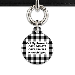 Bailey And Bone Pet ID Tags Black And White Plaid Pet Tag