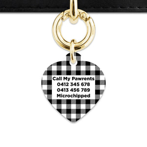 Bailey And Bone Pet ID Tags Black And White Plaid Pet Tag