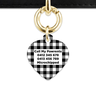 Bailey And Bone Pet ID Tags Black And White Plaid Pet Tag