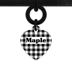 Bailey And Bone Pet ID Tags Black And White Plaid Pet Tag
