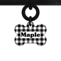 Bailey And Bone Pet ID Tags Black And White Plaid Pet Tag