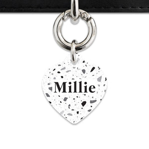 Bailey And Bone Pet ID Tags Black And White Terrazzo Pet Tag