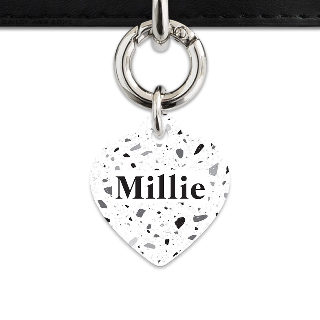 Bailey And Bone Pet ID Tags Black And White Terrazzo Pet Tag