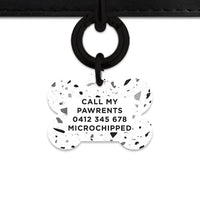 Bailey And Bone Pet ID Tags Black And White Terrazzo Pet Tag
