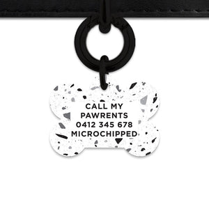 Bailey And Bone Pet ID Tags Black And White Terrazzo Pet Tag
