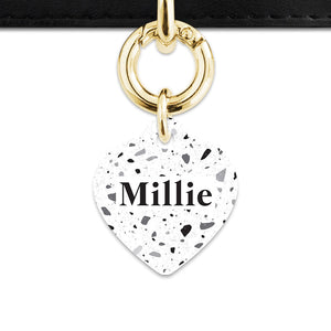 Bailey And Bone Pet ID Tags Black And White Terrazzo Pet Tag