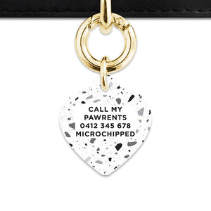 Bailey And Bone Pet ID Tags Black And White Terrazzo Pet Tag