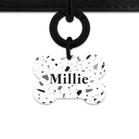 Bailey And Bone Pet ID Tags Black And White Terrazzo Pet Tag