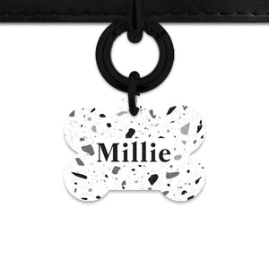 Bailey And Bone Pet ID Tags Black And White Terrazzo Pet Tag