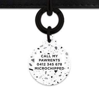 Bailey And Bone Pet ID Tags Black And White Terrazzo Pet Tag