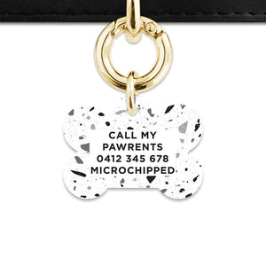 Bailey And Bone Pet ID Tags Black And White Terrazzo Pet Tag