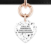 Bailey And Bone Pet ID Tags Black And White Terrazzo Pet Tag