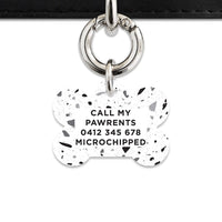 Bailey And Bone Pet ID Tags Black And White Terrazzo Pet Tag