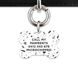 Bailey And Bone Pet ID Tags Black And White Terrazzo Pet Tag