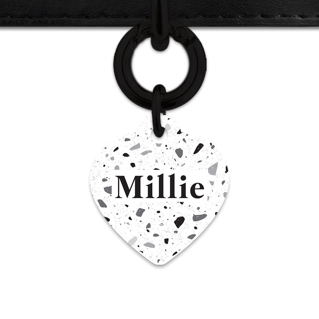 Bailey And Bone Pet ID Tags Black And White Terrazzo Pet Tag