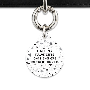 Bailey And Bone Pet ID Tags Black And White Terrazzo Pet Tag