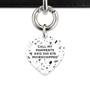 Bailey And Bone Pet ID Tags Black And White Terrazzo Pet Tag