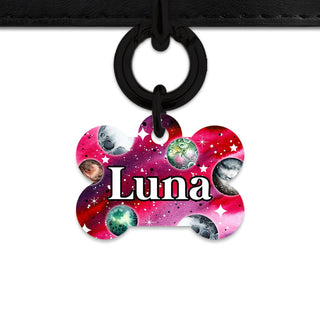 Bailey And Bone Pet ID Tags Bone / Black Crimson Galaxy Pet Tag