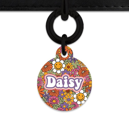 Bailey And Bone Pet ID Tags Circle / Black Groovy Garden Pet Tag